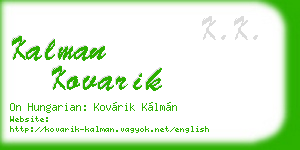 kalman kovarik business card