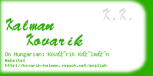 kalman kovarik business card